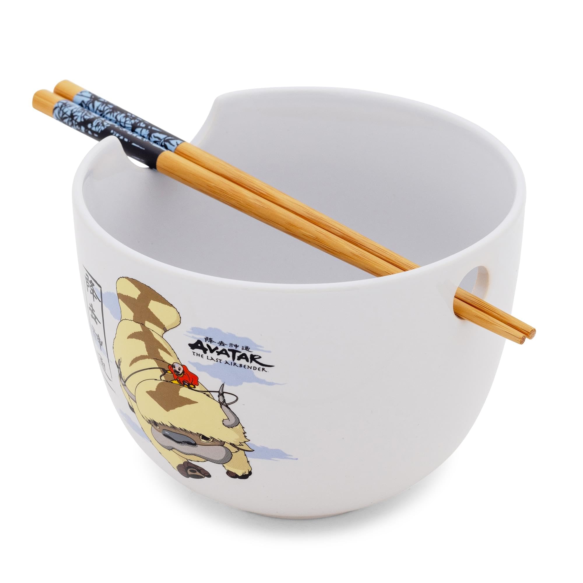 Avatar: The Last Airbender Aang and Appa Ramen-Geschirr-Set, Keramik, inkl. Nudelschale und Essstäbchen aus Holz, 590 ml