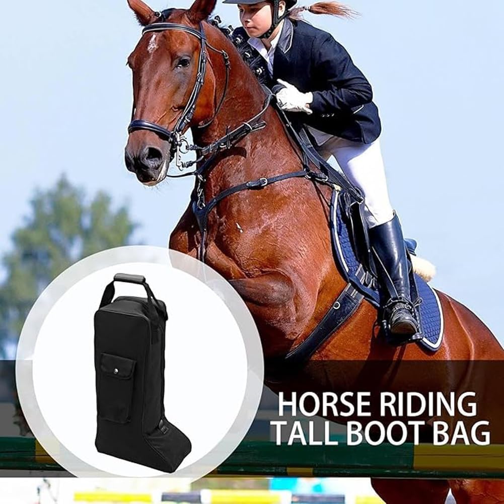 Portable Horse Riding Boot Bag with Handle,Long Boots Storage Bags for Riding Hurting Hiking,Dustproof 600D Oxford Cloth Tall Shoes Protective Cover