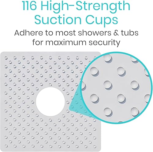 Miniatura 4 de Estera cuadrada de ducha Vive Health Blanco 1