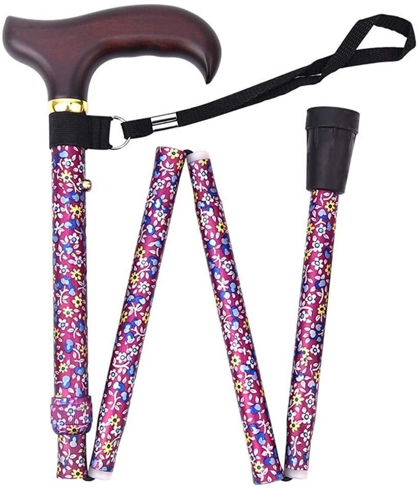 FGJsfhrDTU Canne, Béquilles for Adultes Canne de Marche Pliante réglable en Aluminium 29-33 Pouces Multicolore(Style1)