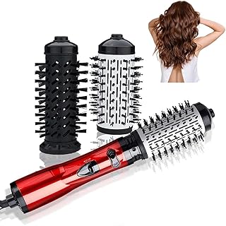 220V Escova Alisadora Modeladora Eletrica Cabelo Rotativa 2 Em 1
