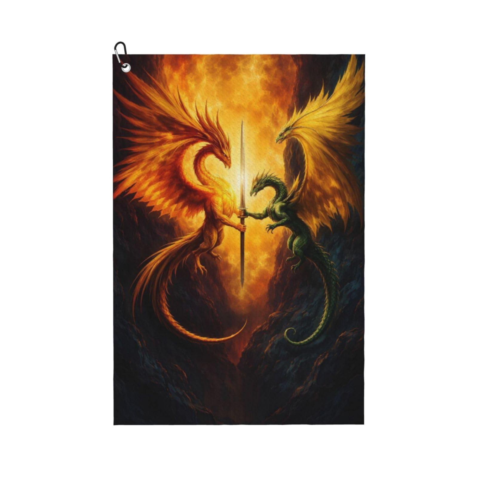 BSDFGSDD Flame Dragon Western Golf Towel 24 x 16 inches