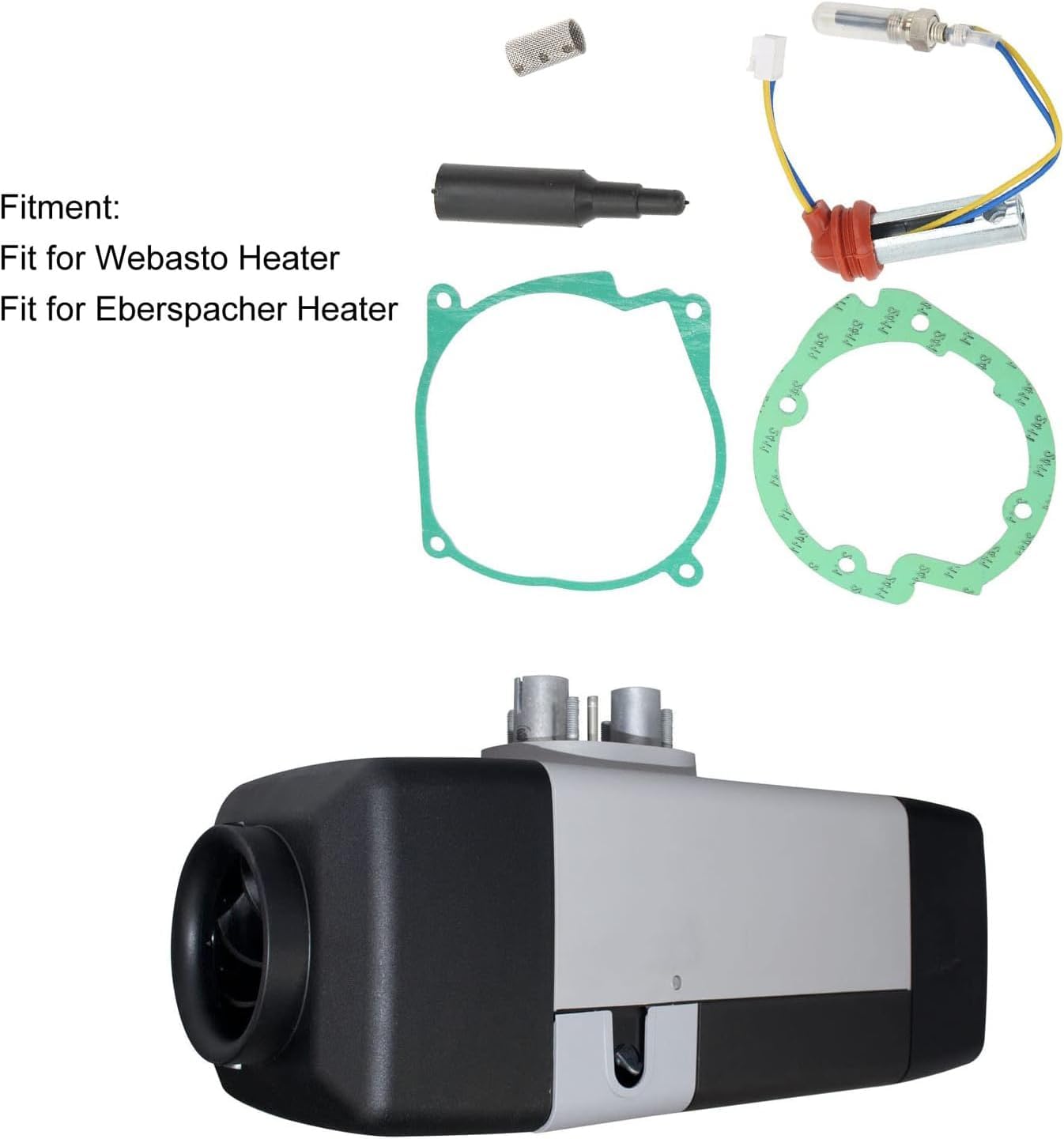 Unifizz 24V Glow Plug Repair Kit, 5KW Parking Diesel Heater Glow Ignition Plug Kit with Filter, Car Ceramic Heater Repair Parts Fit for Webasto, for Eberspacher