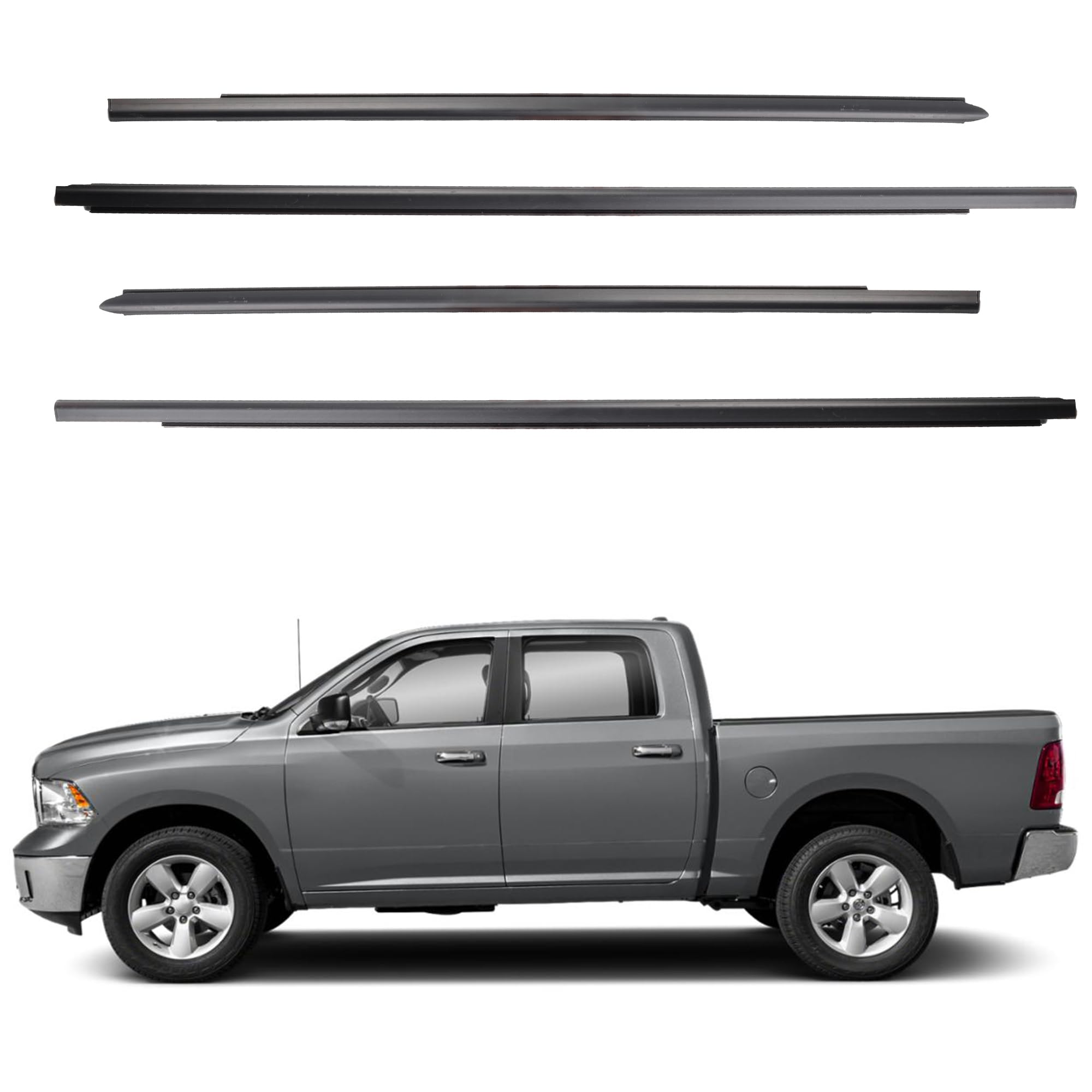 Guarnizioni Cintura Esterna Guarnizioni Porta Esterna Per Dodge RAM 1500- 5500 | Kit 4 Pezzi Originali 2009-2021 Guarnizioni RAM 1500 2500