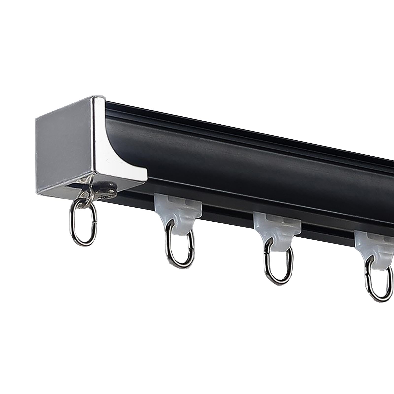 Rail rideau plafond aluminium coloré noir 360 cm coulissant