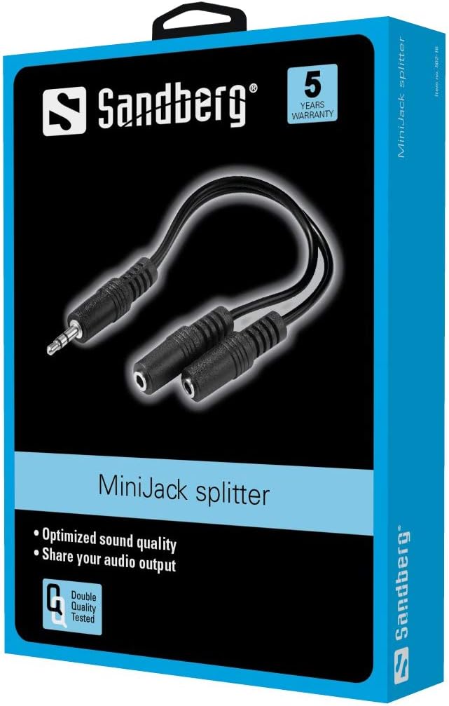 Sandberg Audio Adapter Mini Jack, Black - Image 3