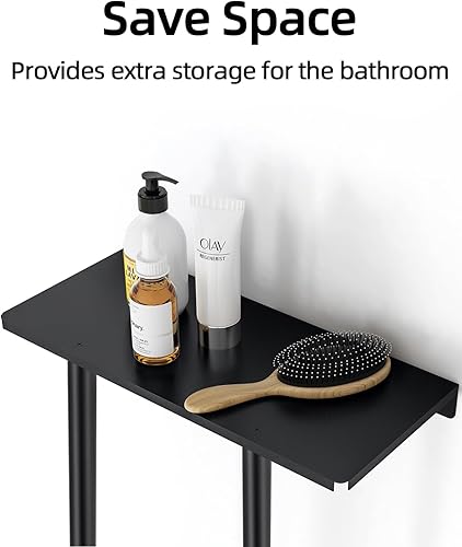 Miniatura 5 de STWWO Toalleros para baño, almacenamiento de toallas de baño montado en la pared de 30 pulgadas con estante que puede contener 6 toallas grandes,