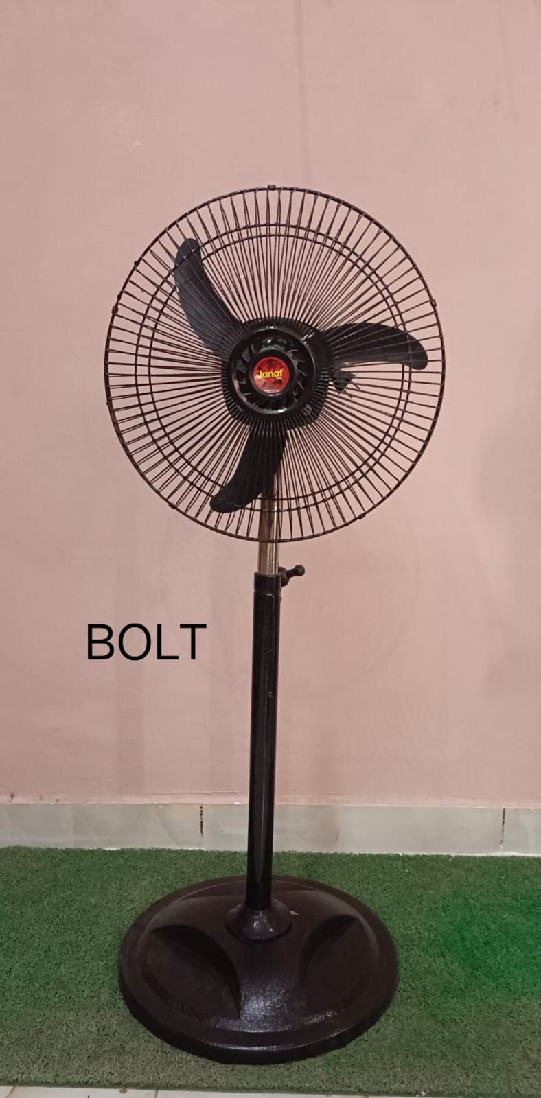 RAJ HOME APPLIANCES Blod Pedestal Fan, 3 Metallic Leaf, Black Colour Storm (1) (3)