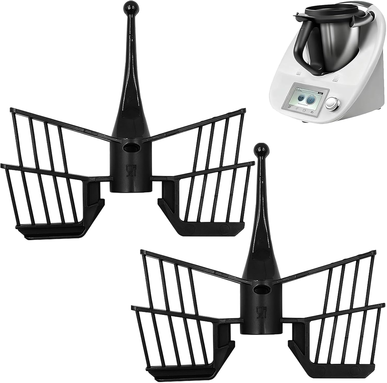 2 sztuki motyl nasadka do mieszania TM6, akcesoria do robota kuchennego, części zamienne, trzepaczka z motylem, hak do zagniatania Thermomix TM6, TM5, TM31, kolor czarny