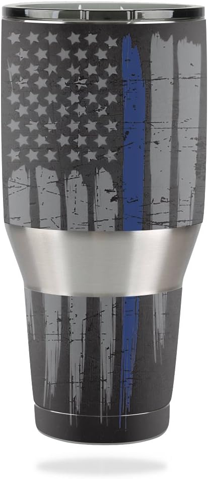 MightySkins Skin Compatible with Ozark Trail 40 oz Tumbler wrap Cover Sticker Skins Thin Blue Line