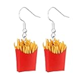 QLUYCKW Funny Imitation Food Earrings for Women Acrylic Hamburger Fries Taco Bread Cookies Exaggerated Statement Dangle Drop Earrings Fashion Jewelry Gift Accessories