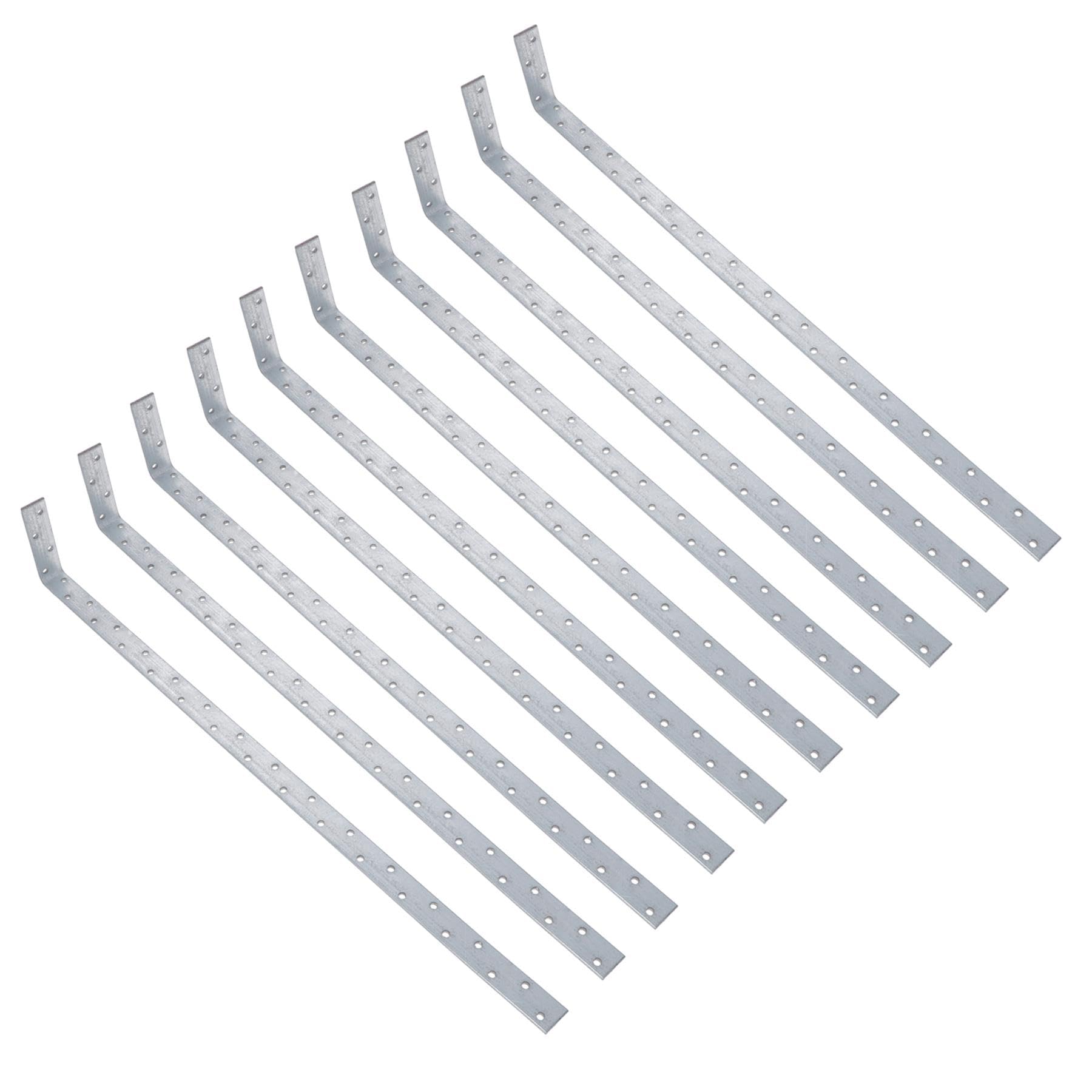 Ab Tools Silver Horizontal H/Duty Restraint Strap 800Mm Length 100Mm Bend Galvanised 10Pk