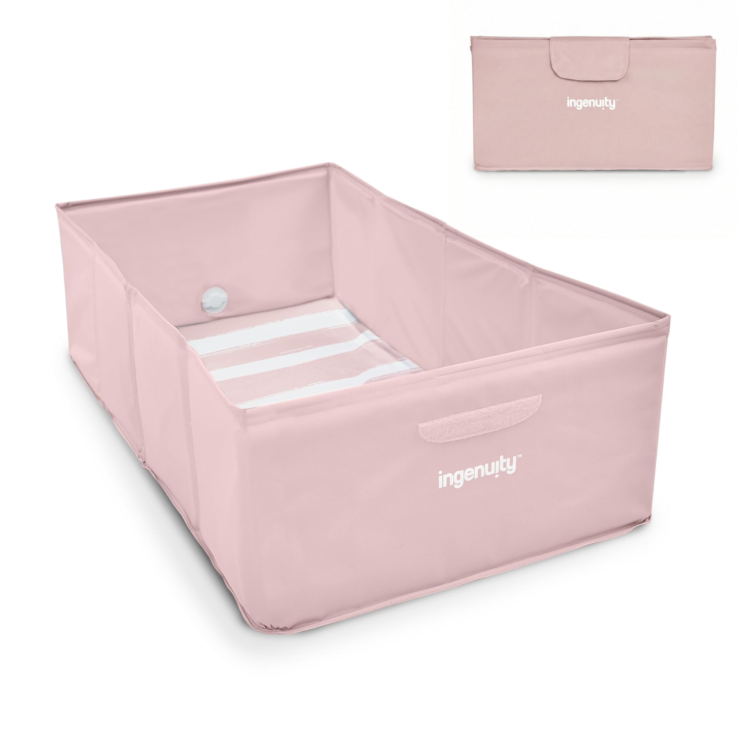 Ingenuity Vasca da bagno per bambini, converte la doccia in vasca, si ripiega per riporla, facile da pulire, nessun montaggio richiesto, 12M-5Y