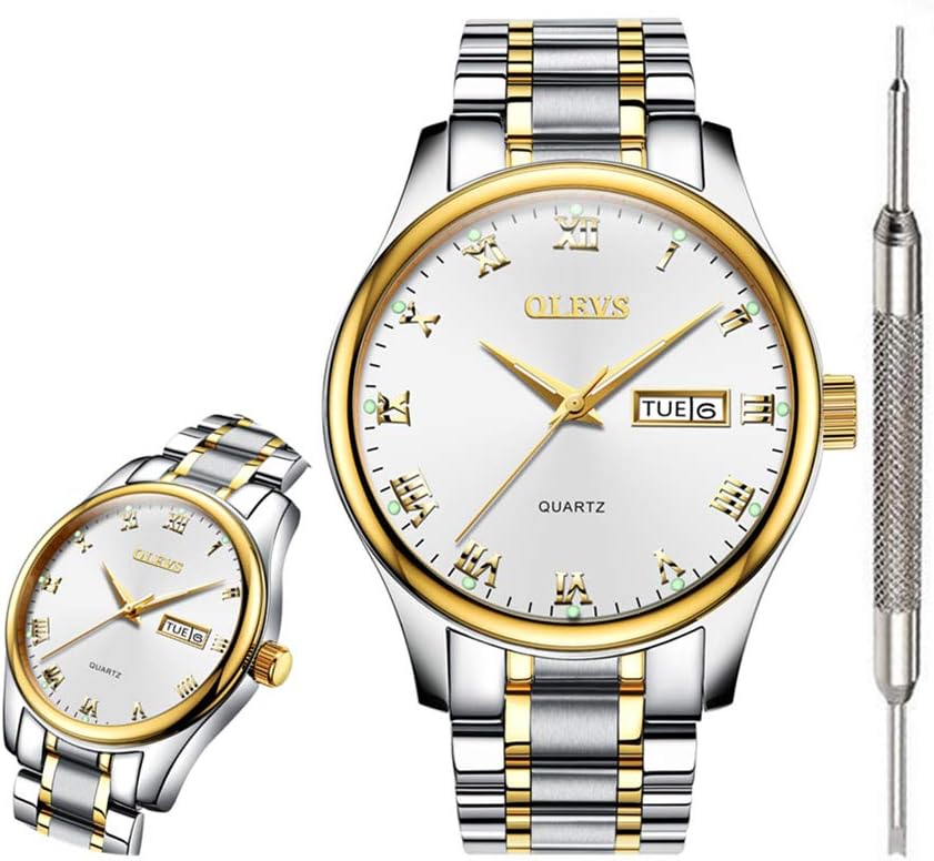 Classic White Watches for Men Waterproof Inexpensive Analog Quartz Wrist Watches for Men Calendar 2021