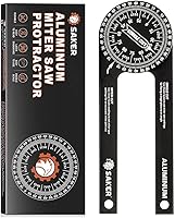 Saker 7-Inch Aluminum Miter Saw Protractor with Precision Laser Scales - Accurate Inside/Outside Angle Finder for Carpenters, Plumbers & Builders (Black)