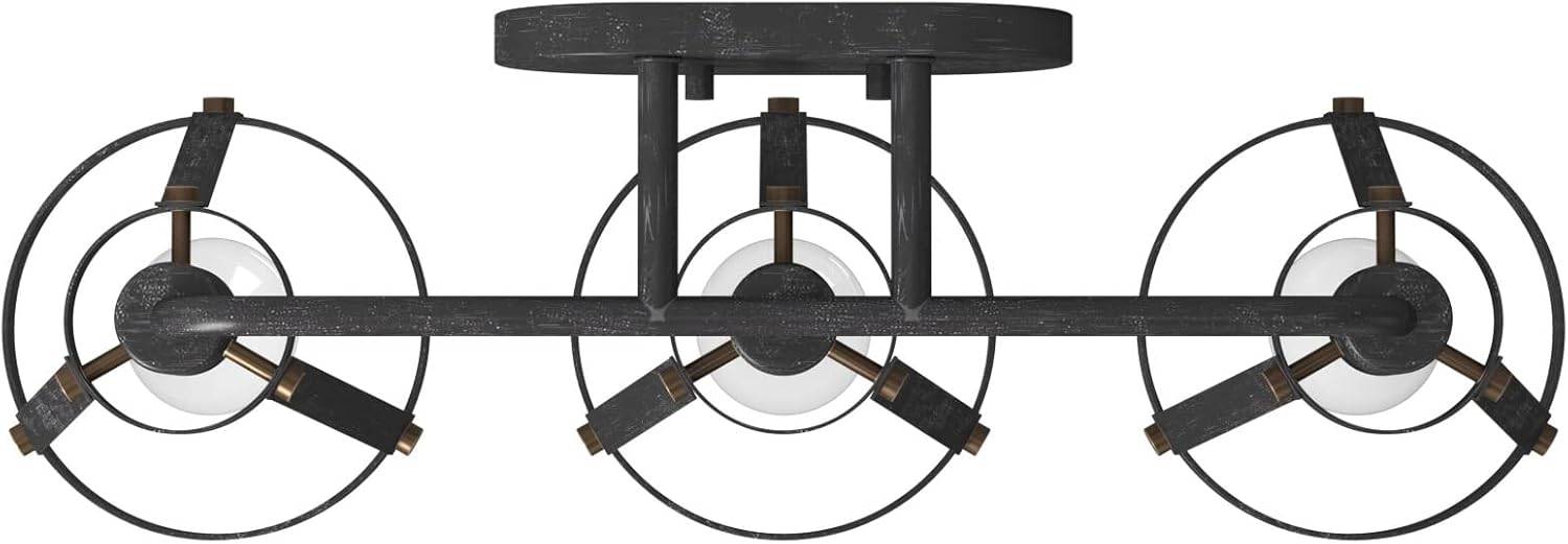 DESIGNERS FOUNTAIN Wicker Park 3-Light Bathroom Vanity Light Fixture, Weathered Pewter, D212M-3B-WP
