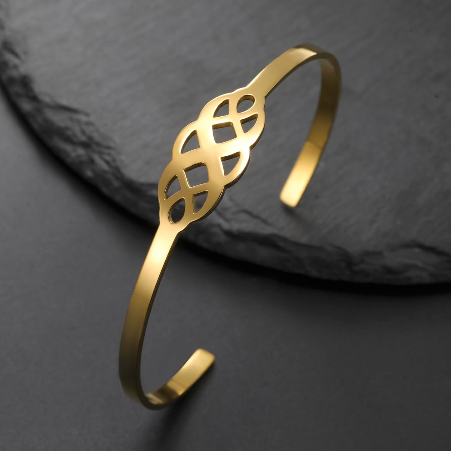 VASSAGO Celtic Knot Bracelet Stainless Steel Infinity Love Knot Bangle Good Luck Irish Cuff Friendship Bracelet Jewelry Gifts for Women - Image 3