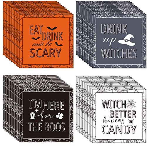 Serviettes en papier Halloween pour buffet de sorcière et décoration de table effrayante