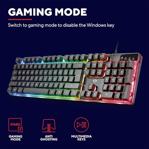 Miniatura 4 de GXTrust Azor Teclado Gaming y Ratón con Cable QWERTY Español, Negro