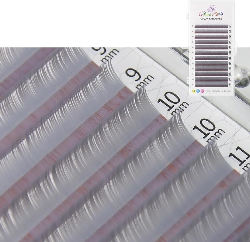 Extensões de Cílios Individuais YABINA D Curl 0.07 Grey, 8–14 mm