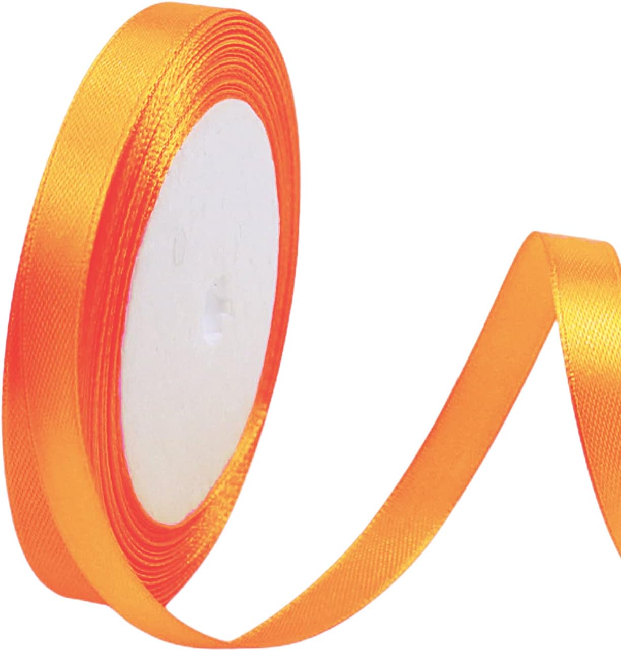 Orange Satin Ribbon Holloween for Gift Wrapping 3/8 inch,25 Yards Continuous Ribbons