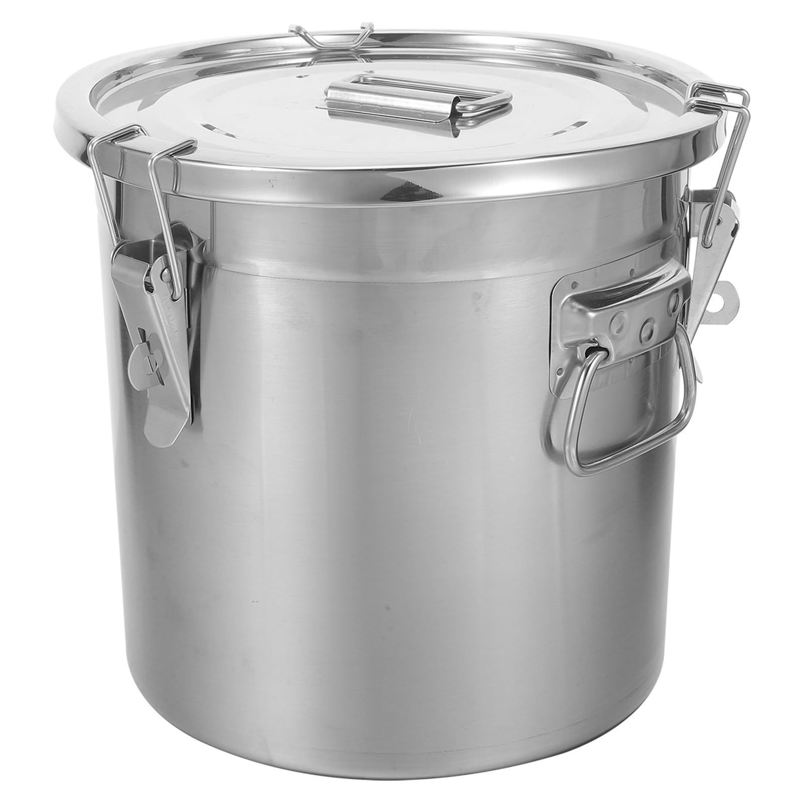Recipientes de acero inoxidable para almacenar alimentos con tapa y cierre, tarro de almacenamiento hermético de 12 L/3,2 galones para arroz, harina, granos, legumbres, cereales, despensa y