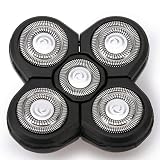 5-in-1 Men's Electric Shaver Replacement Heads, Floating Washable Blade Trimmer, Black