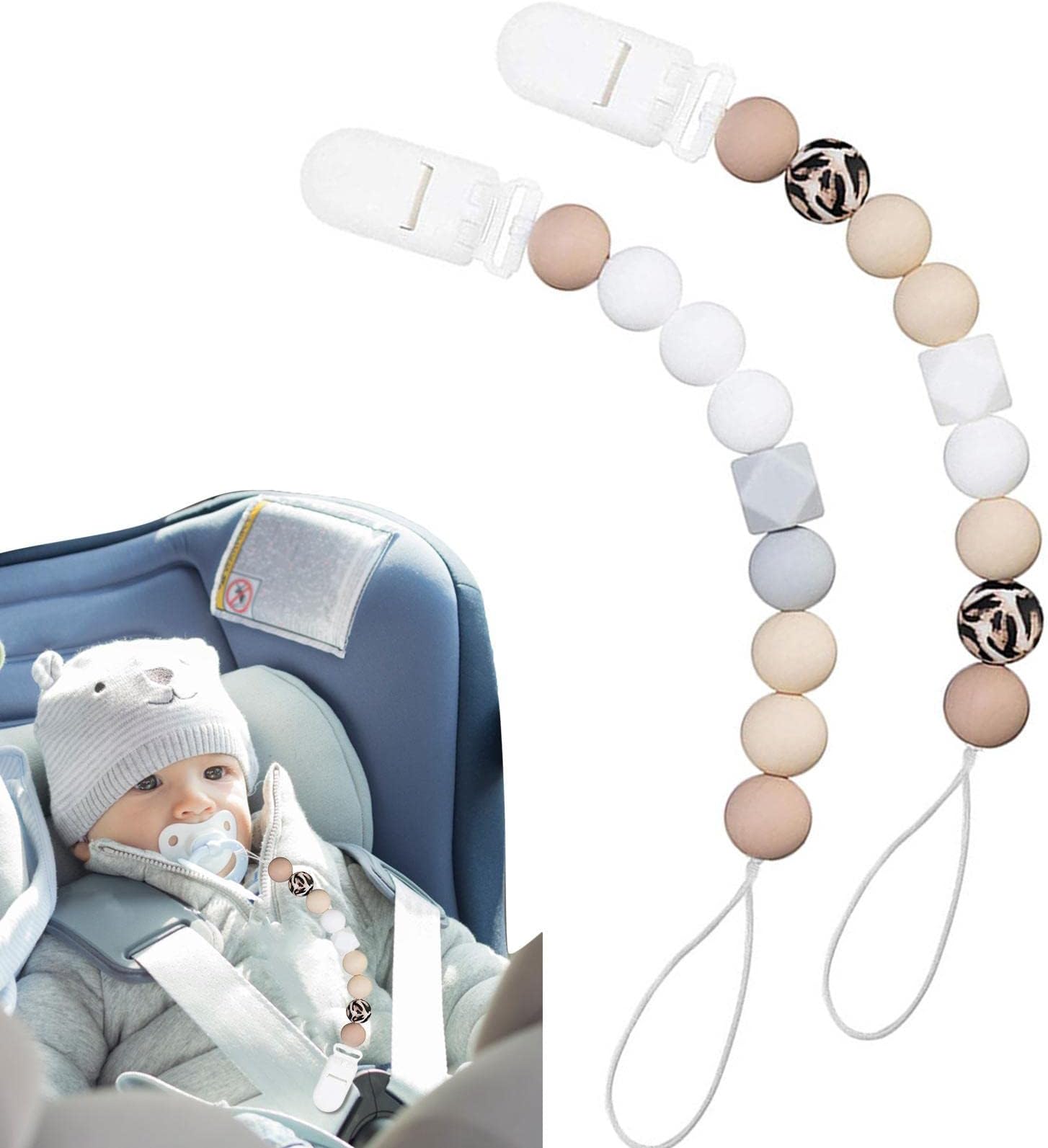 Silicone Pacifier Clip,baby Dummy Clips,Silicone Pacifier Holder Teether Clip Soothers Binky Holder For Baby Boy And Girl Pacifier Leashes Birthday
