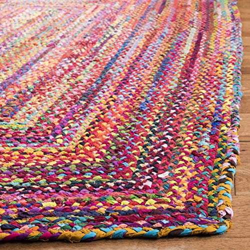 Tapete de Algodón Trenzado Boho 6'x6' Rojo y Multicolor miniatura 6