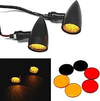 Vista 13 de MISS MOLY Señales de giro LED de motocicleta cromadas, luz ámbar de freno, luz trasera de marcha