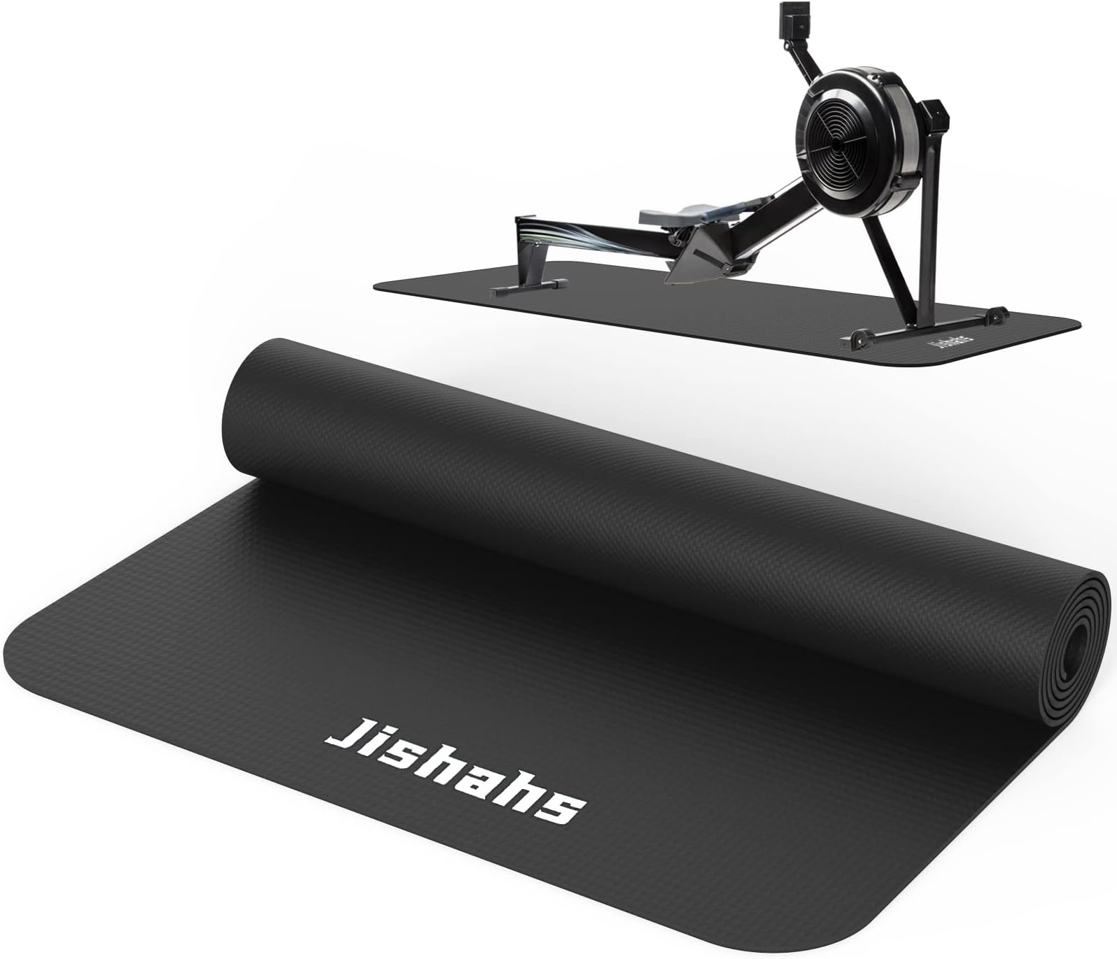 Universal Indoor Rowing Machine Mat- 8.5 x 2.3 FT Exercise Equipment Mat for Concept 2, Nordictrac, Sunny, Hydrow etc. Extra Long Non-Slip and Waterproof, Under Rower Floors Protection