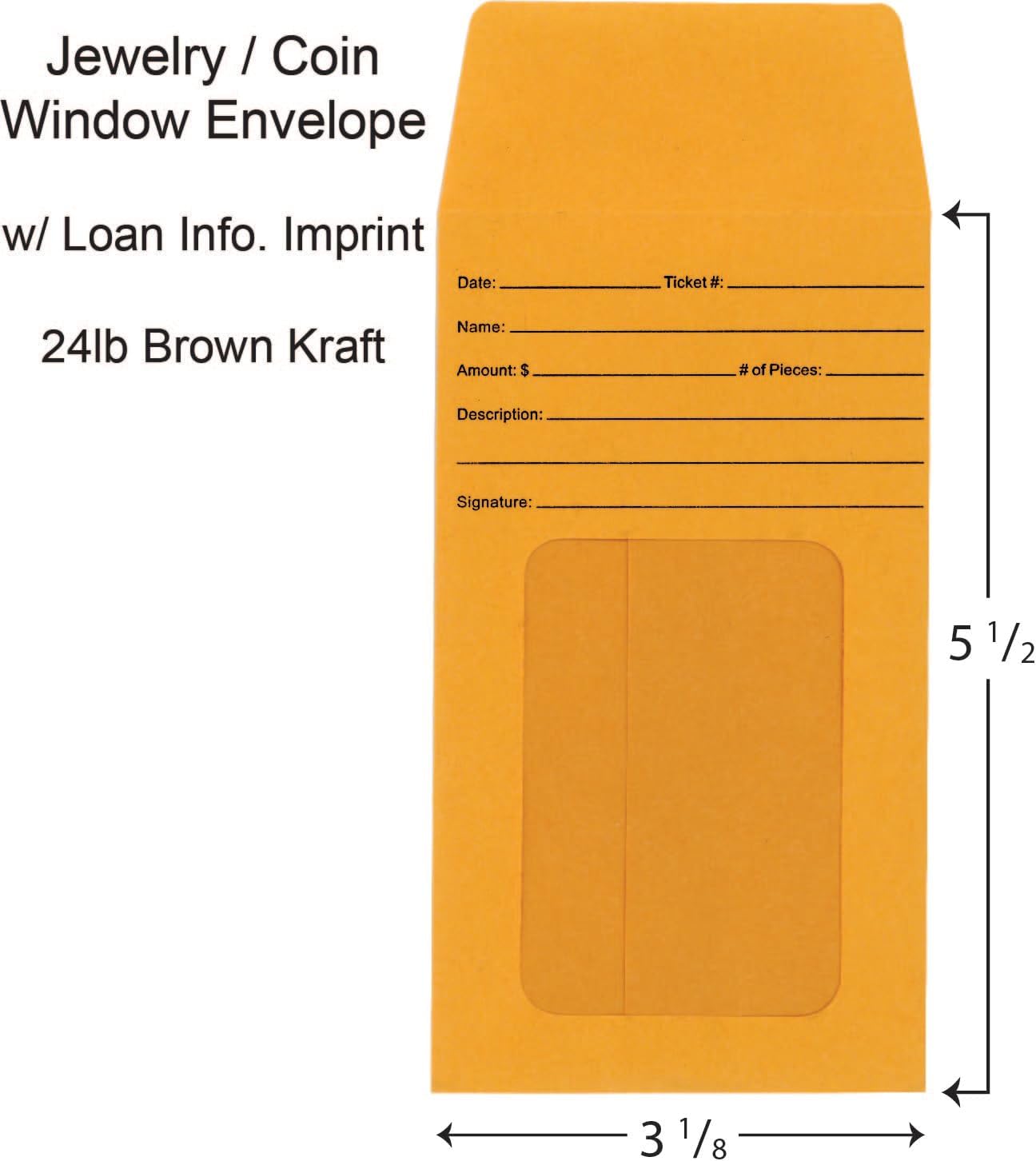 Jewelry Window Envelopes Pack of 1000 (Item # 56-0001)