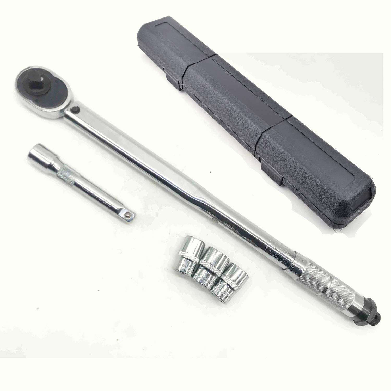 Autofather Torque Wrench 1/2 inch 28-210Nm Set, Torque Tool Wheel Bolt Wheel Nut Wrench with Extension & 17, 19 and 21mm Wheel Bolt Sockets