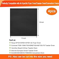 Vista 4 de BYKITCHEN Revestimientos para horno para freidora de aire, 11 x 12 pulgadas, juego de 4, revestimientos reutilizables para horno tostador