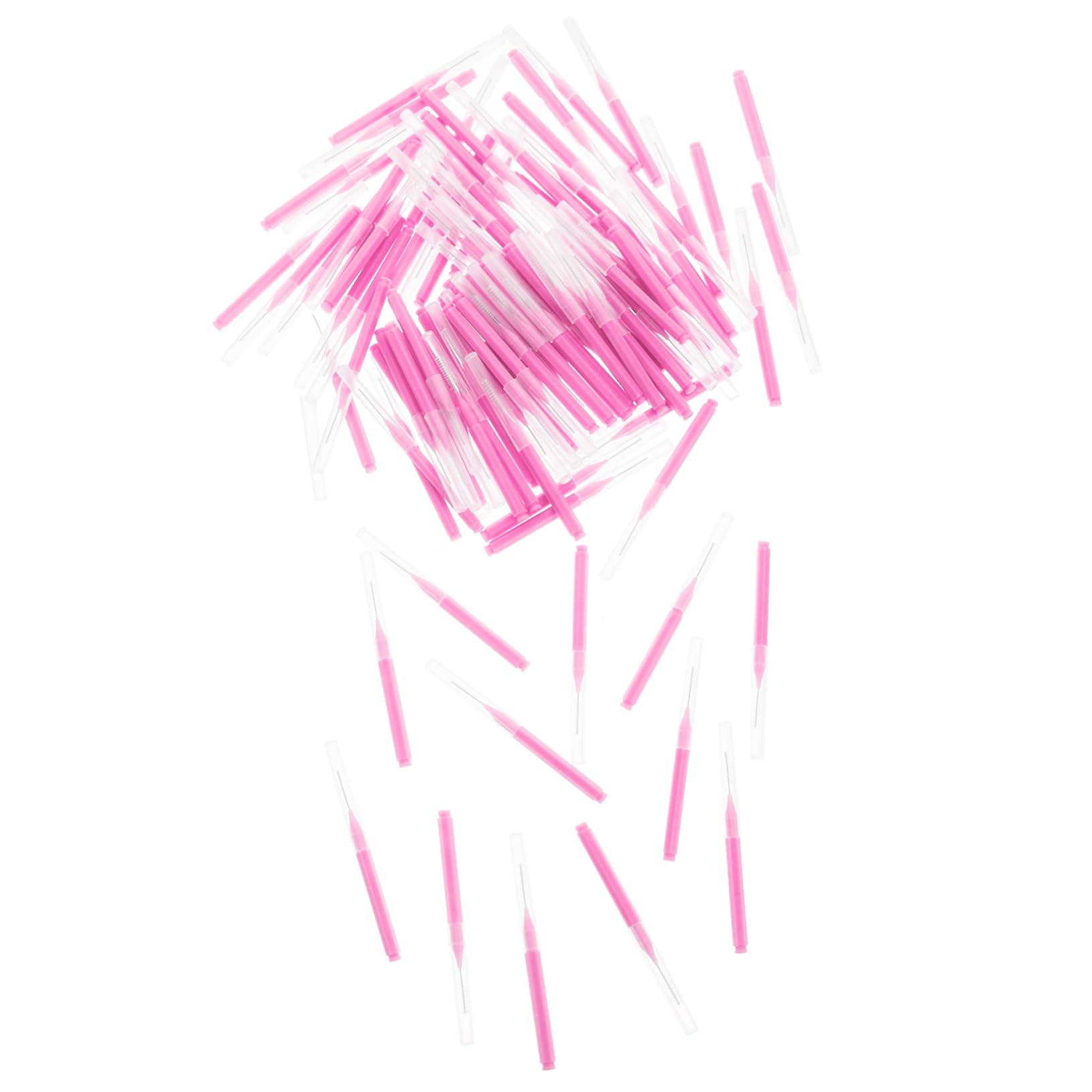 OSOLADY 100pcs Interdental Brush Toothpick Brush Tooth Cleaning Brush Inter Toothbrush Den Tal Flosser Toothpick Cleaner Nterden Tal Brush Refill Tooth Floss Stainless Steel 304 Pink