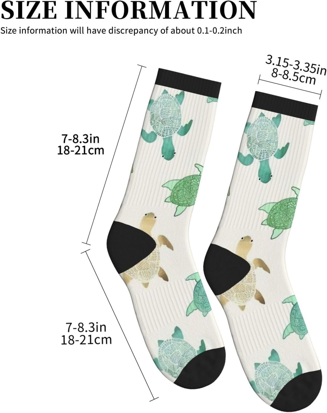 Turtle write Print Adult Mid-Calf Socks Casual Athletic for men and women breathable comfortable socks