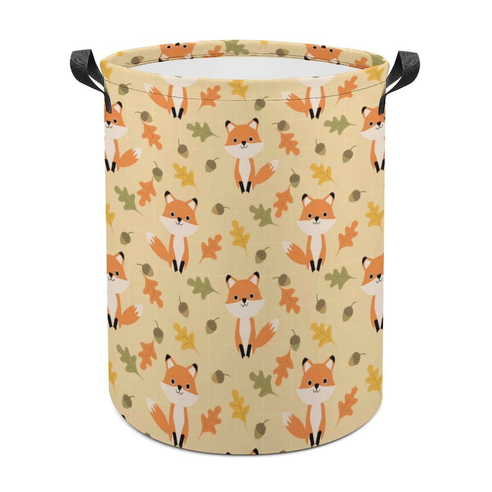 MHYRAC Laundry Hamper, Autumn Cute Fox Laundry Basket, Washing Basket with Handle