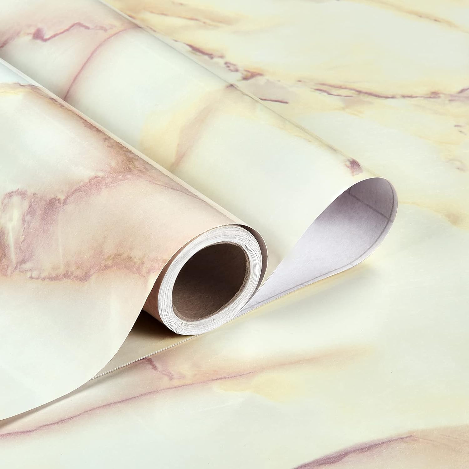 Caltero Pink Marble Wallpaper 17.7” x 78.7” Pink Marble Contact Paper