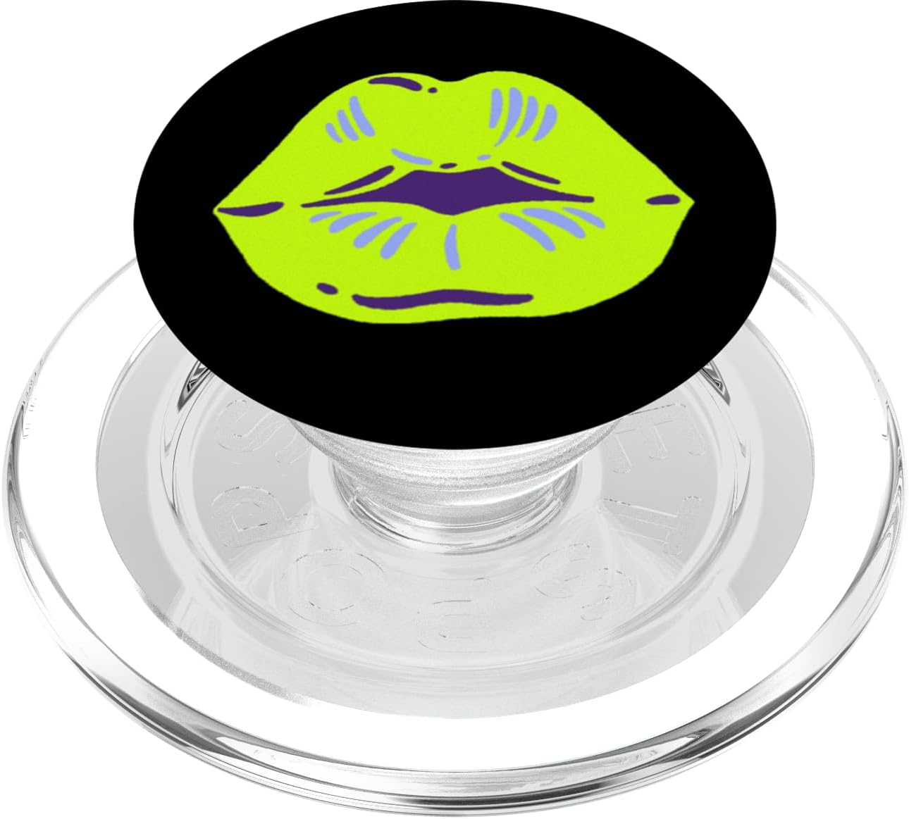 Yellow Green Bright Sexy Lips PopSockets PopGrip for MagSafe