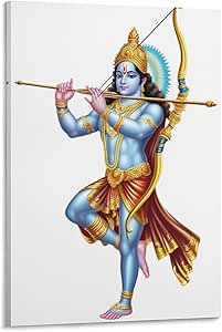 Amazon.com: Hindu God Rama Art Deco Canvas Poster with Sacred Bow And ...
