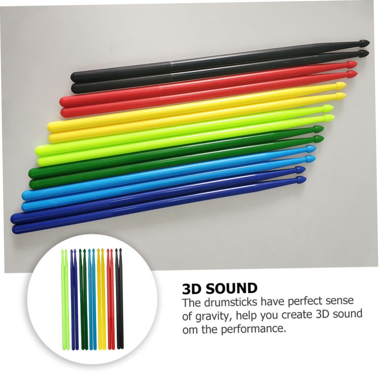 SUPVOX 7 Paia Bacchette per Batteria Set Impugnatura Confortevole e Senso del Peso 5a in Nylon per Casa e per Musicisti e Studenti