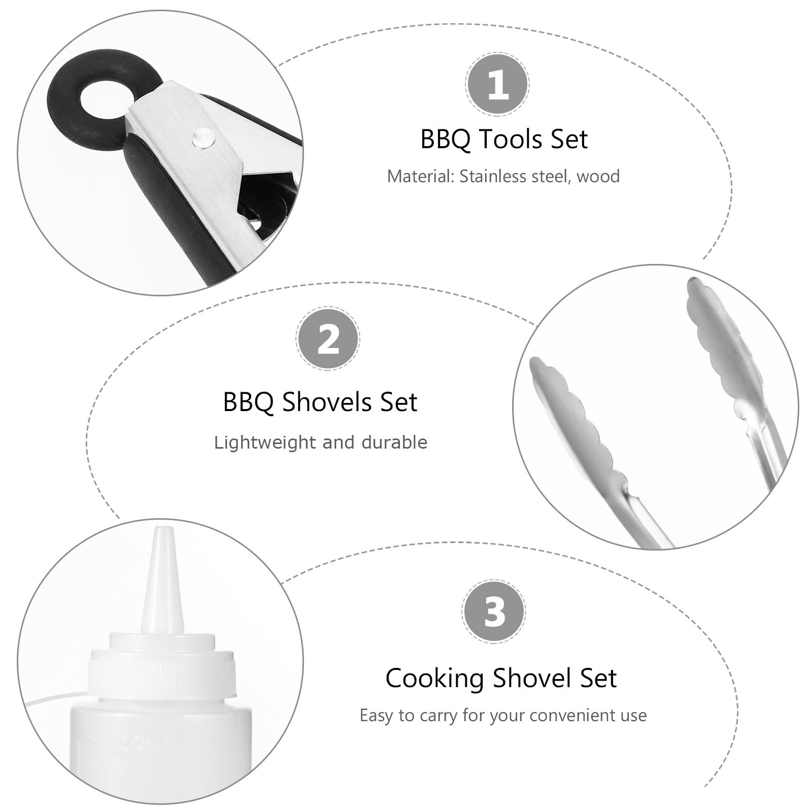 VICASKY Set Accessori Barbecue in Acciaio Inossidabile 9 Pezzi Leggero e Facile da Trasportare per Grigliate All'aperto