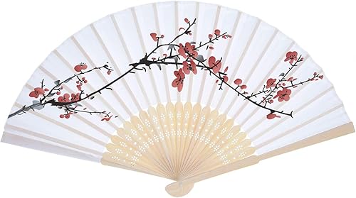 Miniatura 3 de Abanicos de mano plegables de bambú de seda para regalo de boda de iglesia, recuerdos de fiesta, decoración de bricolaje (blanco, paquete de 120)