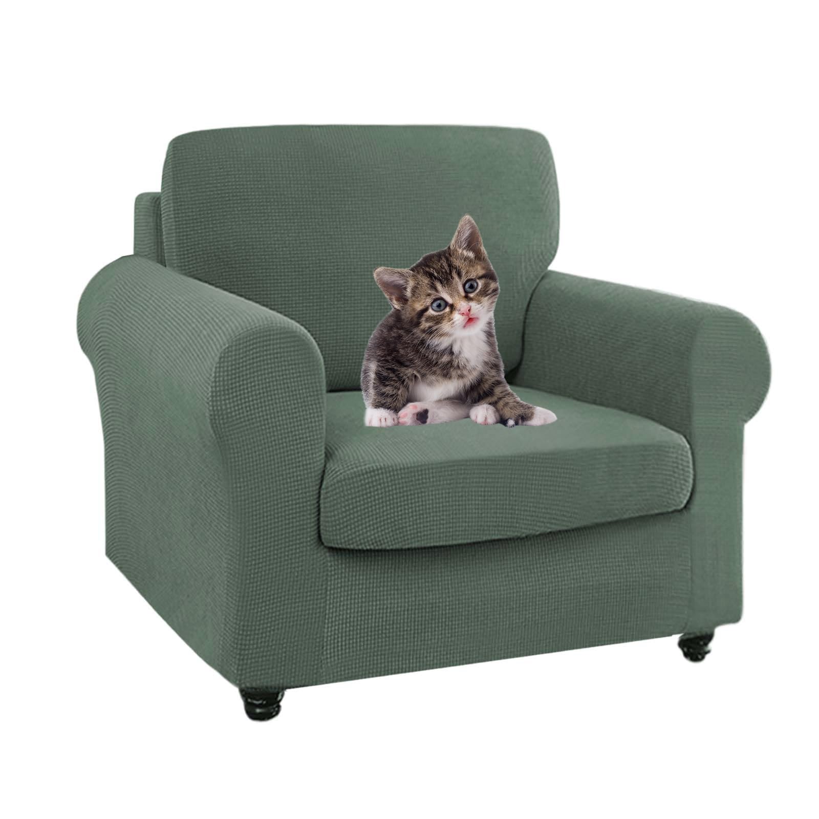 SYLC Ektorp Sofa Cover with Seat Cushions Covers and Backrests Covers Sofa Covers Stylish Stretch Jacquard Couch Slipcover Protector (Green,Chair+1 Seat+1 Back)