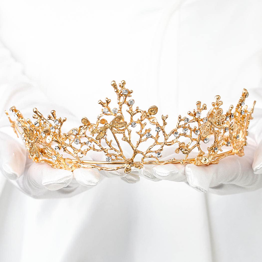 Uranian Wedding Crowns and Tiaras Gold Crowns for Pageant Crystal Headband Bridal Tiaras Party Hair Accessories for Women and Girls