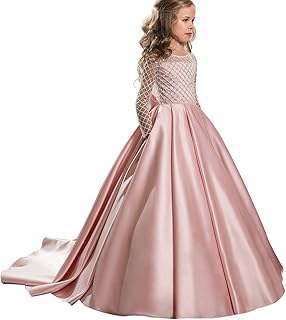 Christmas Flower Girl Dress Floor Length Button Draped...