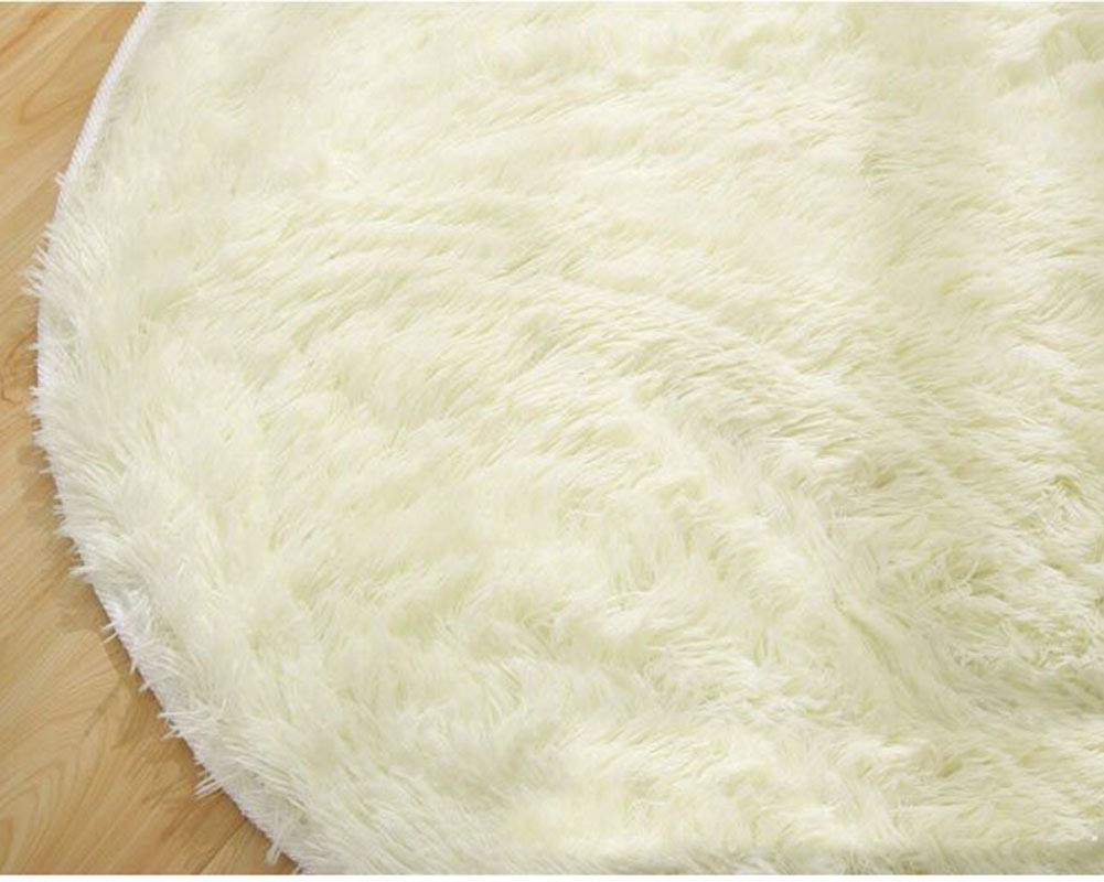 Flauschiger Kunstfell-Stuhlbezug – weicher zotteliger runder Teppich für Wohnzimmer und Schlafzimmer – 80 cm x 80 cm – gemütliche Kissen für Stühle und Bänke – luxuriöser Komfort