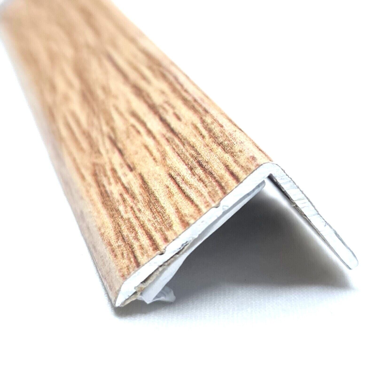 Oak Effect Aluminium Motion Cover Strip Threshold Floor Edging 900mm (Corner (25mm x 20mm))