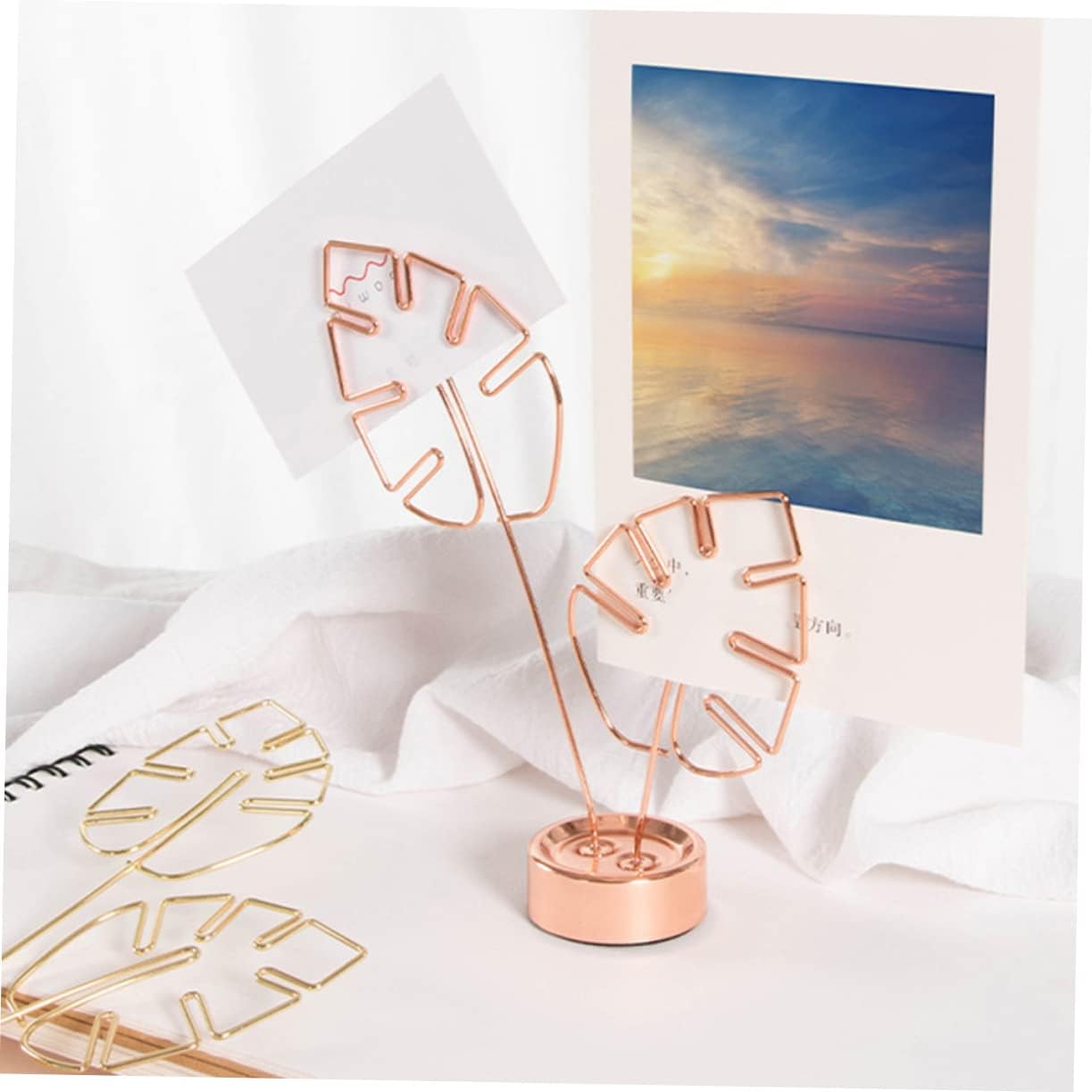 STOBOK 6pcs Decorative Photo Clip Holders Multi-Functional Card Stands for Desktop Decor for Displaying Pictures Notes and Business Cards