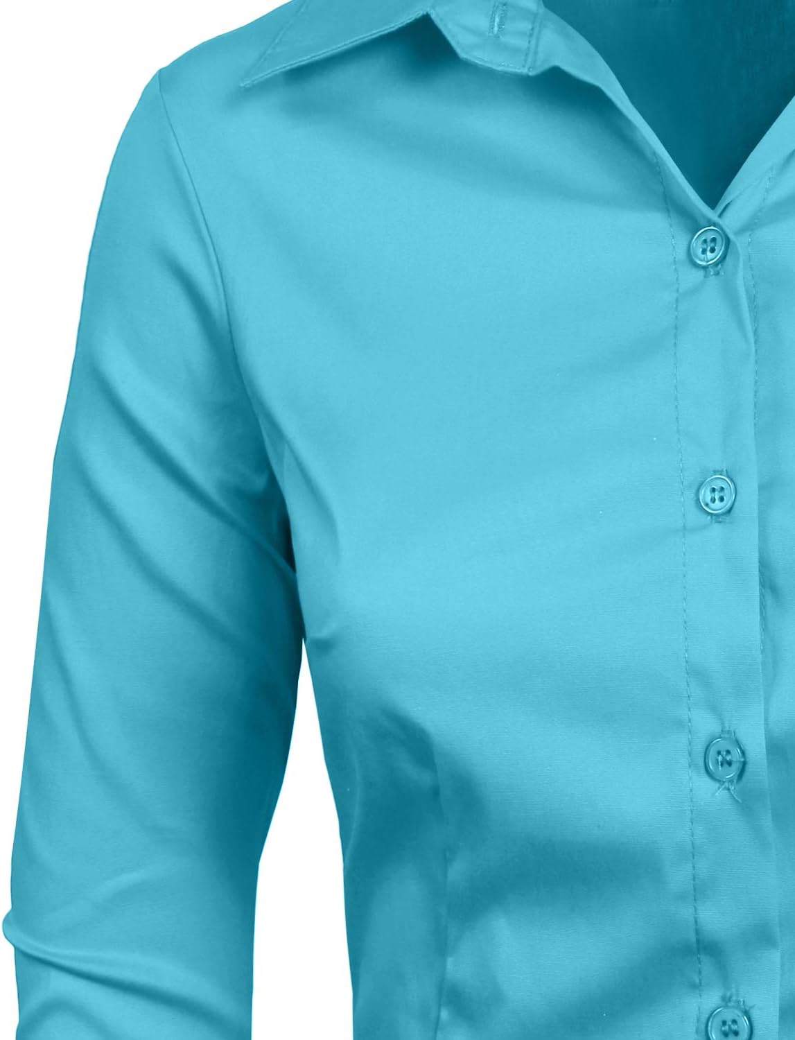 NE PEOPLE Womens Basic Solid Work Office Tailored Long Sleeve Button Down Daily Shirt (S-3XL) - Image 4